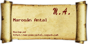 Marosán Antal névjegykártya